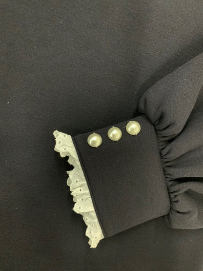 ルネ 5417980 ワンピース 36 ブラック ダンボールニット パール フリル ITTXFMG8JVJ4