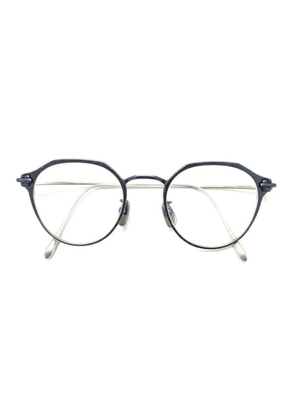 テイラーウィズリスペクト bacchus メガネ ブルー/シルバー メタルフレーム フルリム ボストンシェイプ IT2DKXH5L6IJ