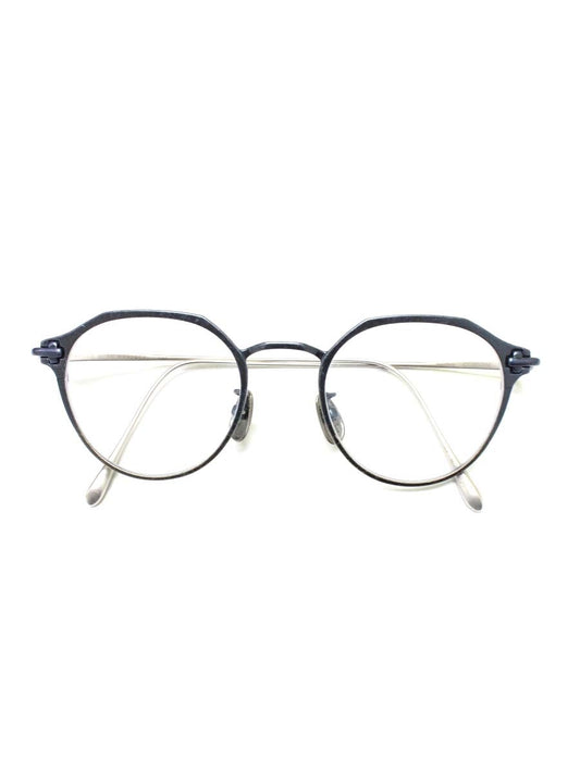 テイラーウィズリスペクト bacchus メガネ ブルー/シルバー メタルフレーム フルリム ボストンシェイプ IT2DKXH5L6IJ