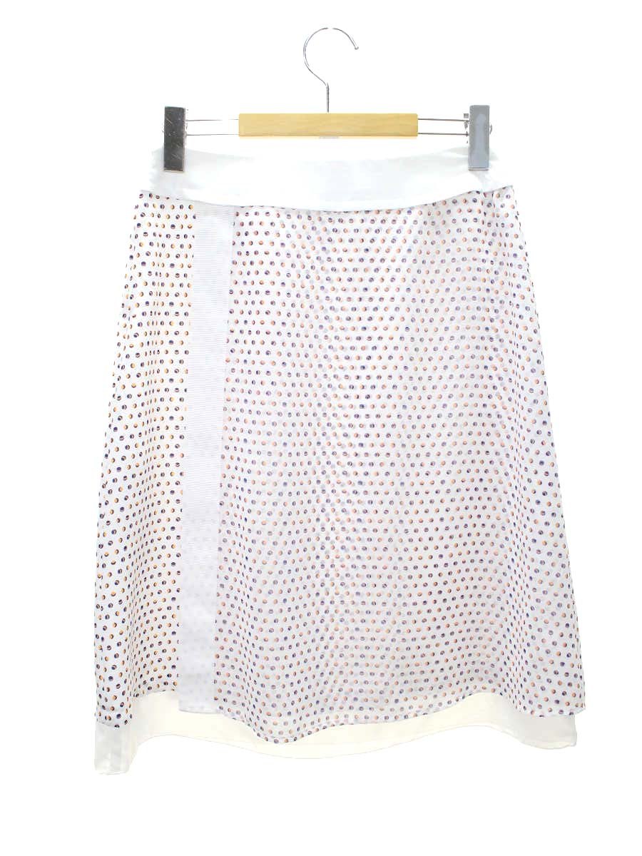 トゥービーシック  W5S51-500-80 スカート 40 ホワイト オーガンジー ドット柄 ITQ68L6ZJO22 【SALE】