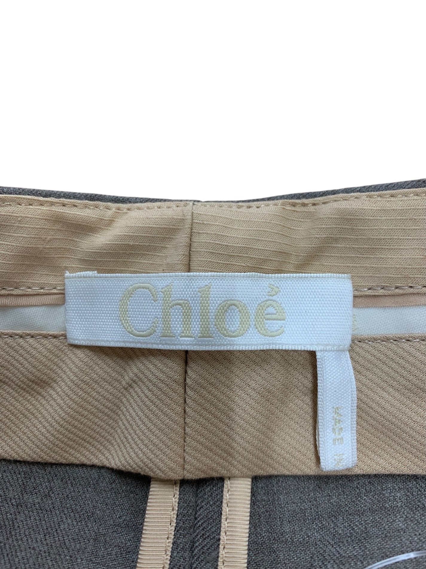 クロエ CHC19APA3816523B38 パンツ 38 ブラウン プリーツポケット タック ITC4PM29HLA6