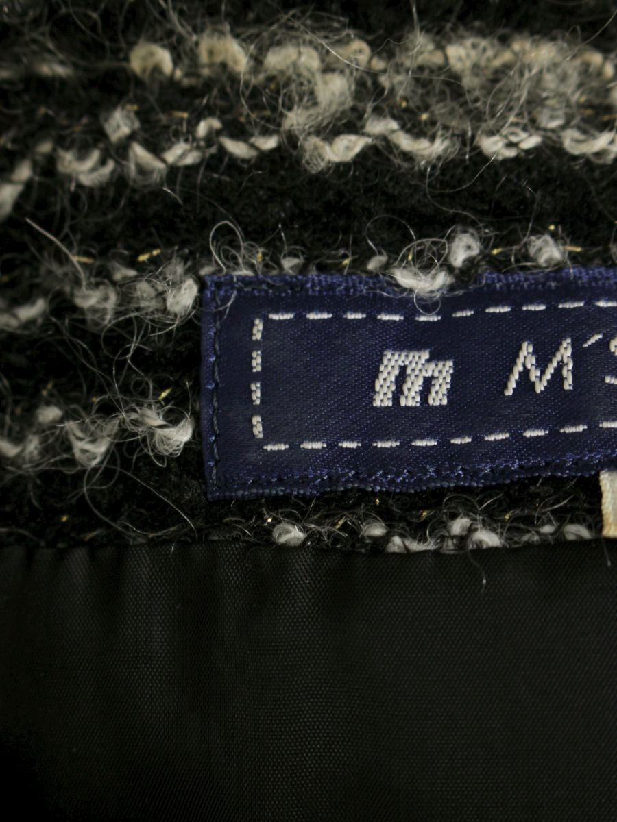 エムズグレイシー 424702 アウター 40 ブラック ラメ ニット リボン ウール IT83Z629Z1Q2