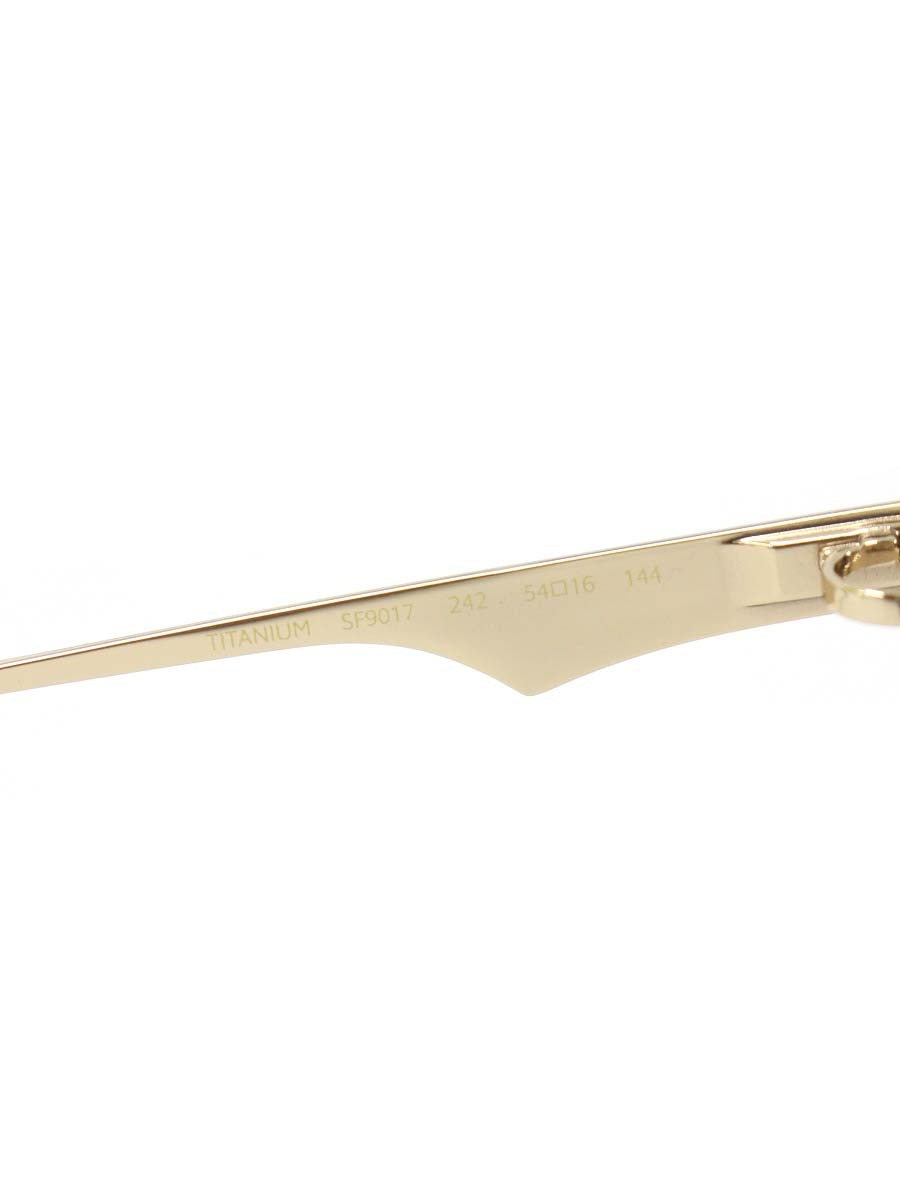 フォーナインズ 999.9×FERRAGAMOコラボ SF9017 メガネ ブラウン/ゴールド コンビ フルリム スクエアシェイプ IT2WH0WQBZSQ