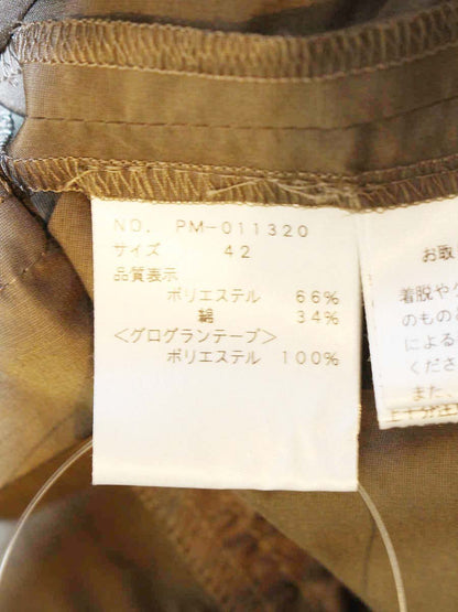 エムズグレイシー 011320 ワンピース 42 カーキ ティアード リボン グログラン ITQI65XGQ702