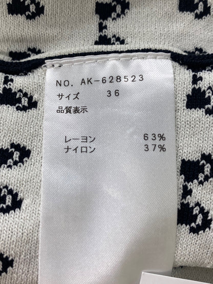 エムズグレイシー 628523 スカート 36 ブラック ニット リボンモチーフ IT570FK6O789