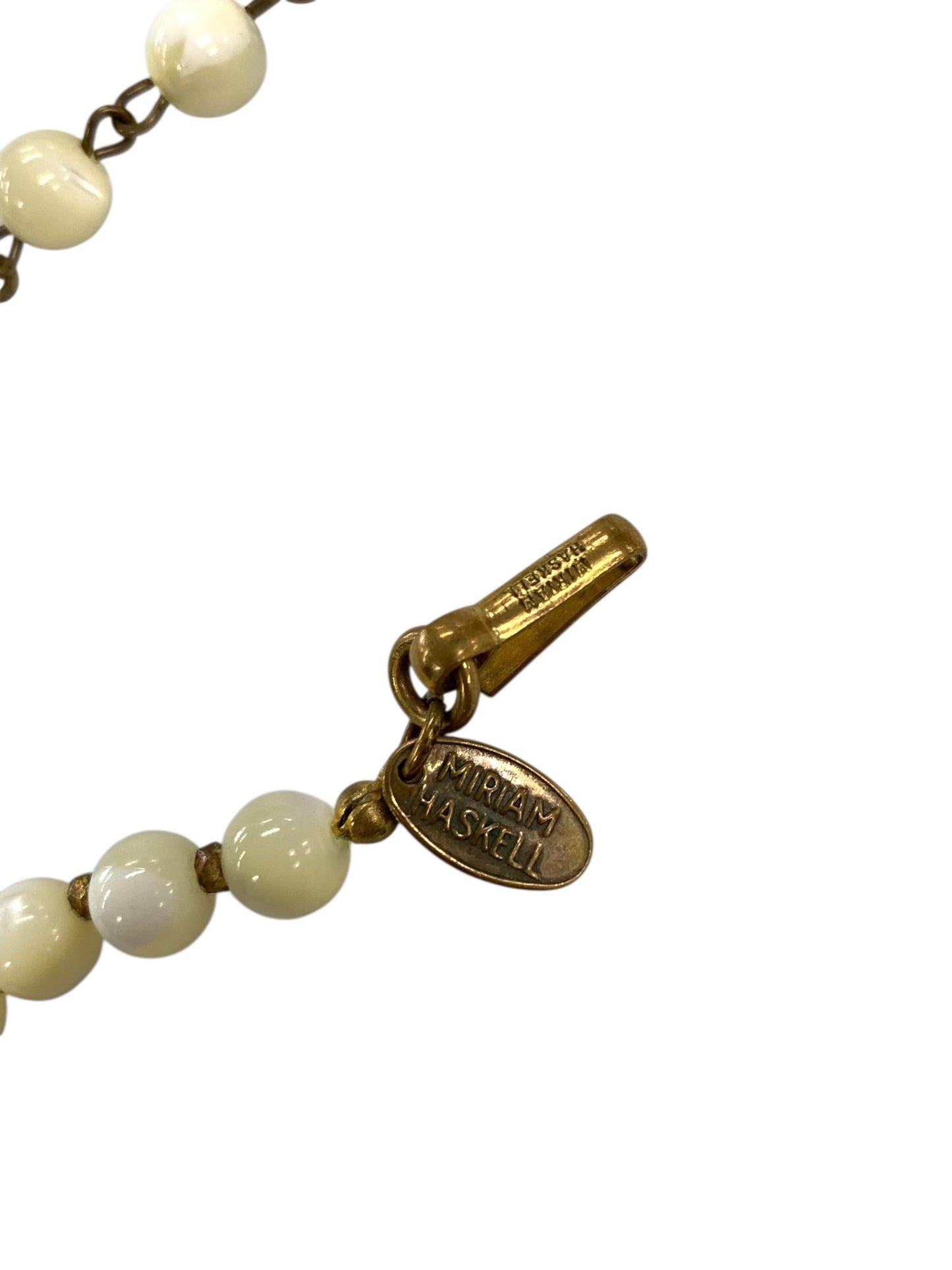 ミリアムハスケル ネックレス ホワイト ハート フェイクパール ヴィンテージ ITASDOFDXVMK