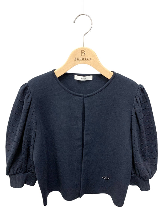 ルネ 6332260 ジャケット 36 ネイビー ニット バルーンスリーブ ITDEL2XI43I0