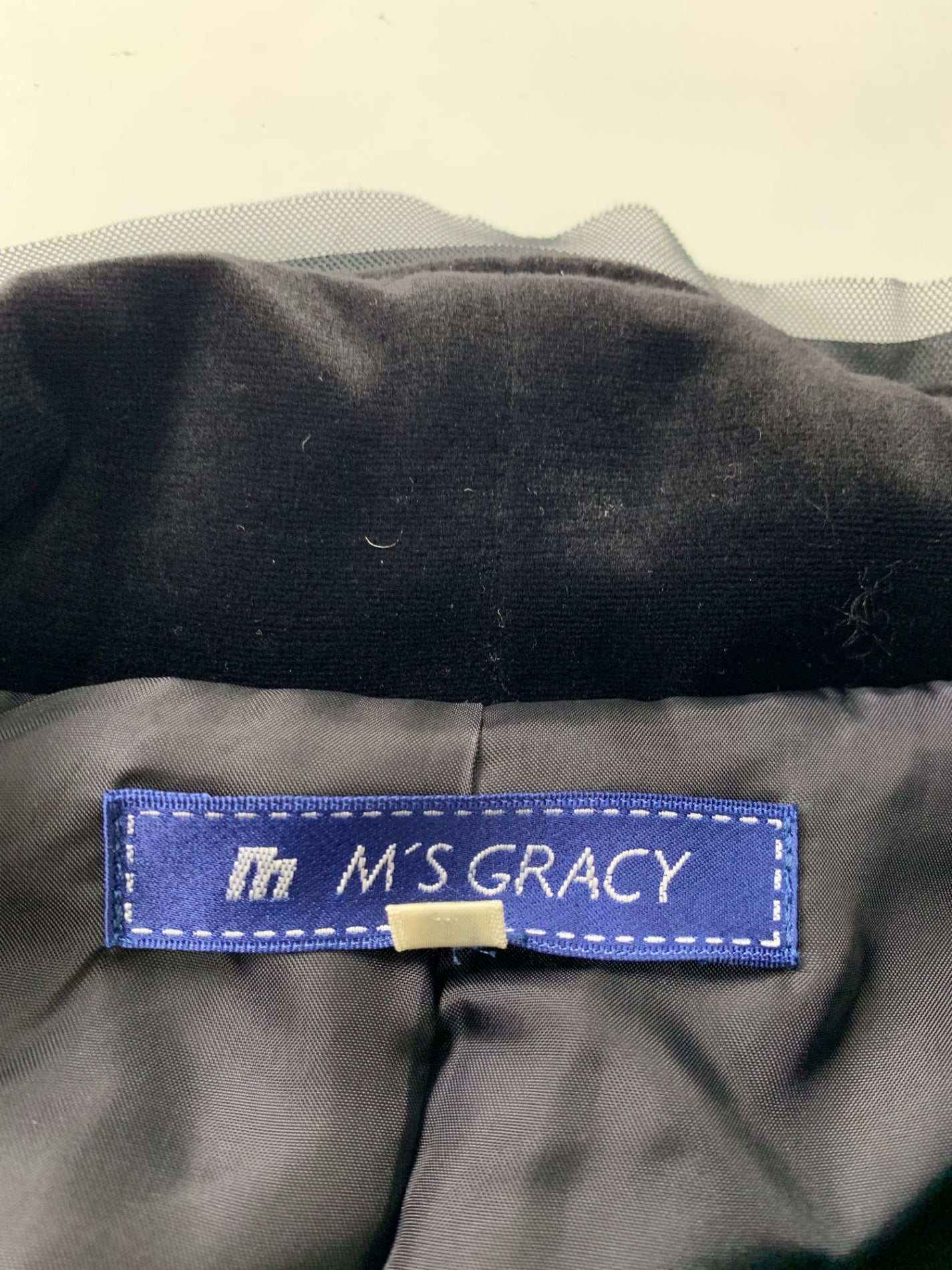 エムズグレイシー 654001 ジャケット 38 ブラック ベロア フリル 1B IT6FWBU1OKUW 【SALE】