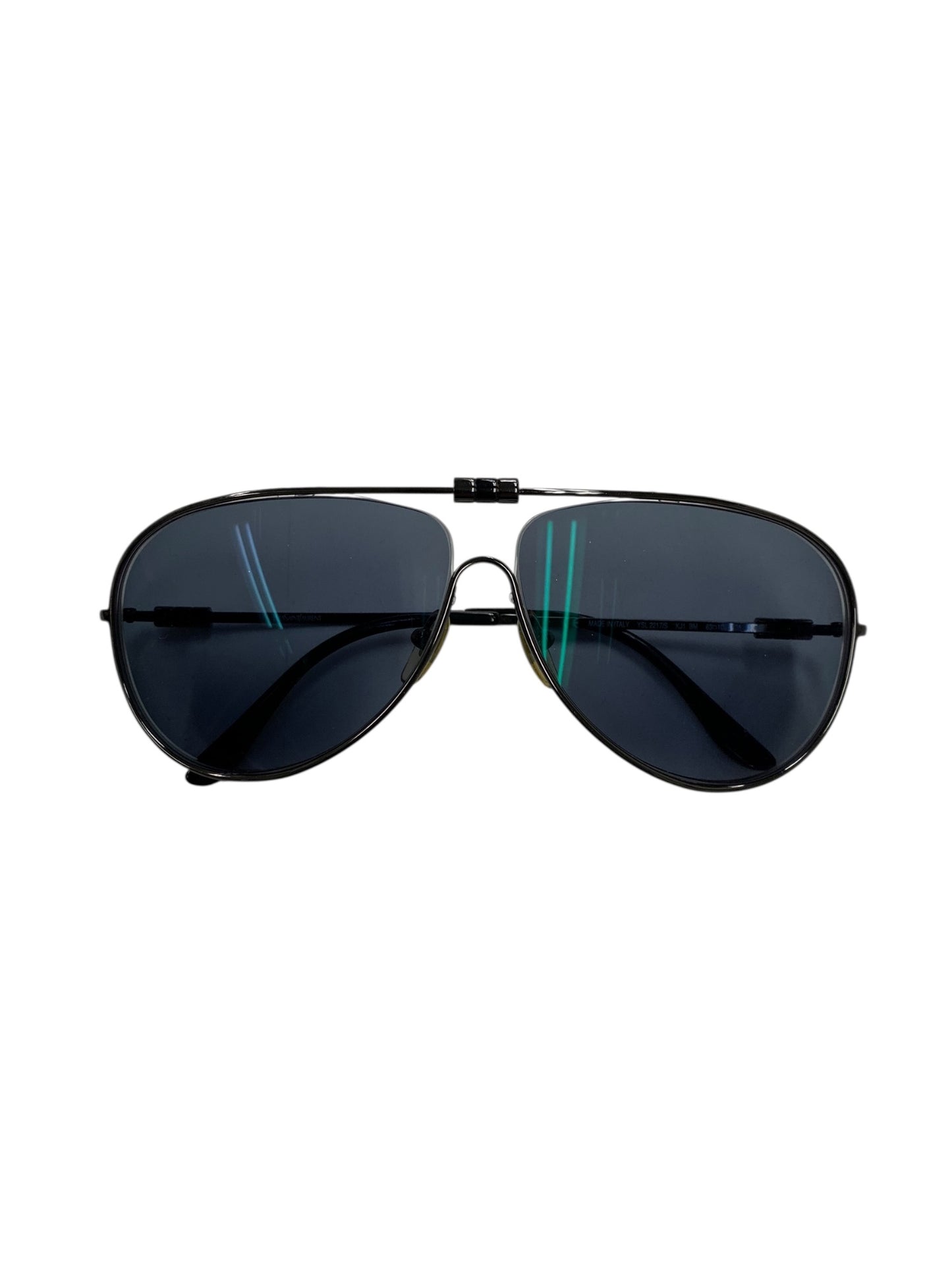イヴサンローラン YSL2217/S KJ1 サングラス ブラック メタルフレーム　フルリム　ティアドロップ ITB7MCSHRA5O