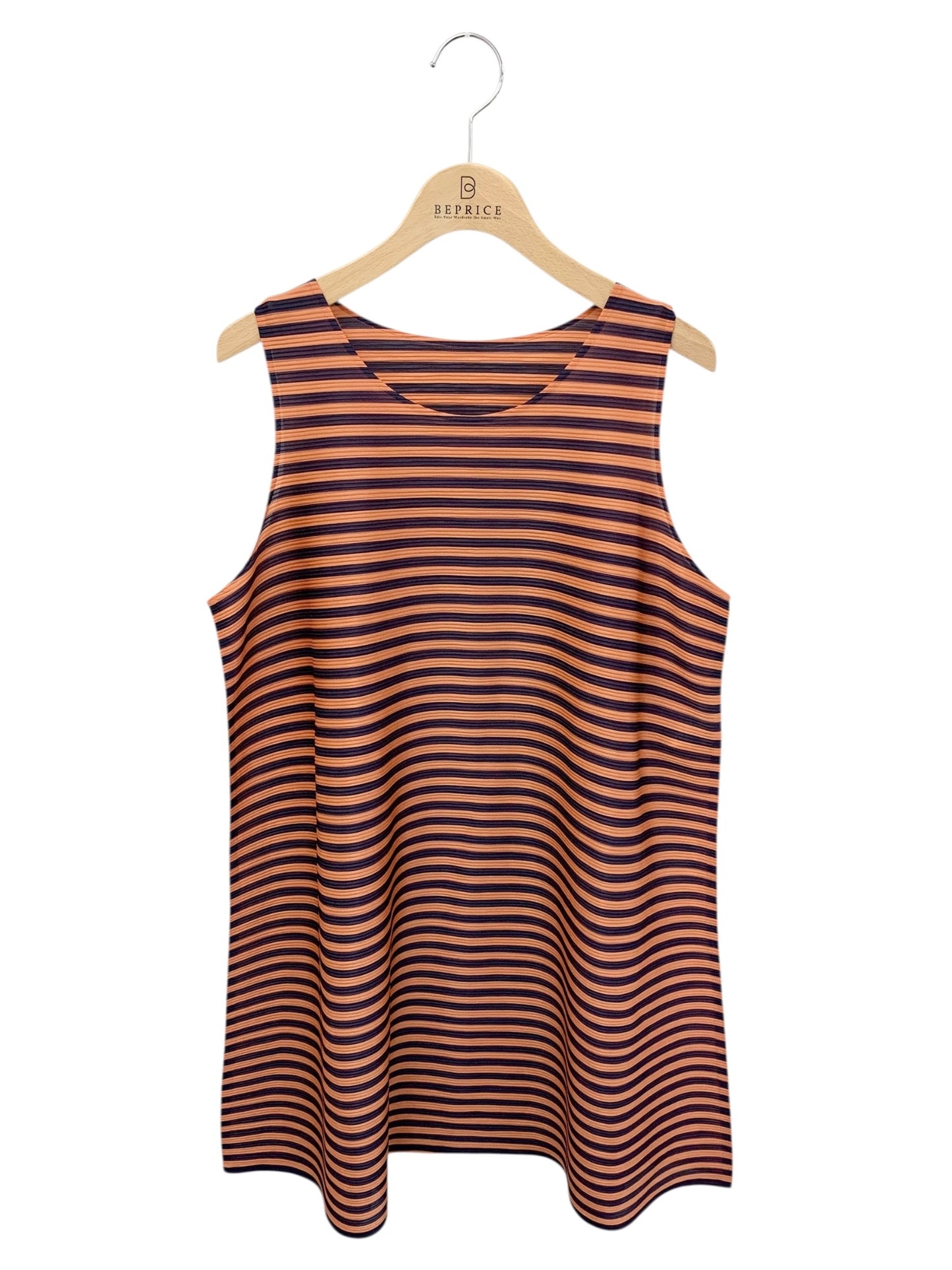 プリーツプリーズイッセイミヤケ  PP43-JT564 トップス 3 オレンジ ストライプ プリーツ ITMAQ809ECDC