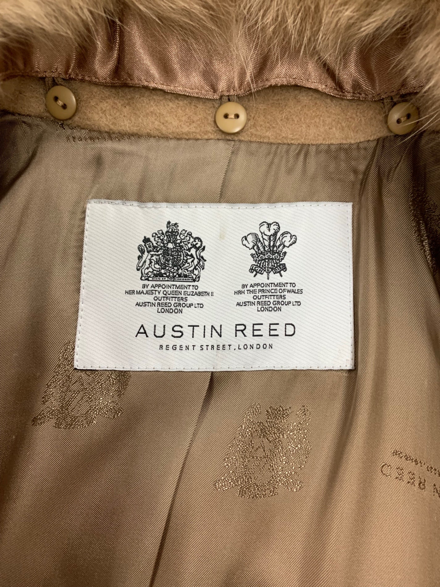 オースチンリード 1565-21518 コート 38 ベージュ アルパカ フォックスファー ITZWGEMSJFHC