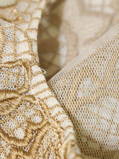 グレースコンチネンタル フラワーフレームタイトドレス 0122235217 36 ベージュ/ブラウン ITZ9VK1MPIF6