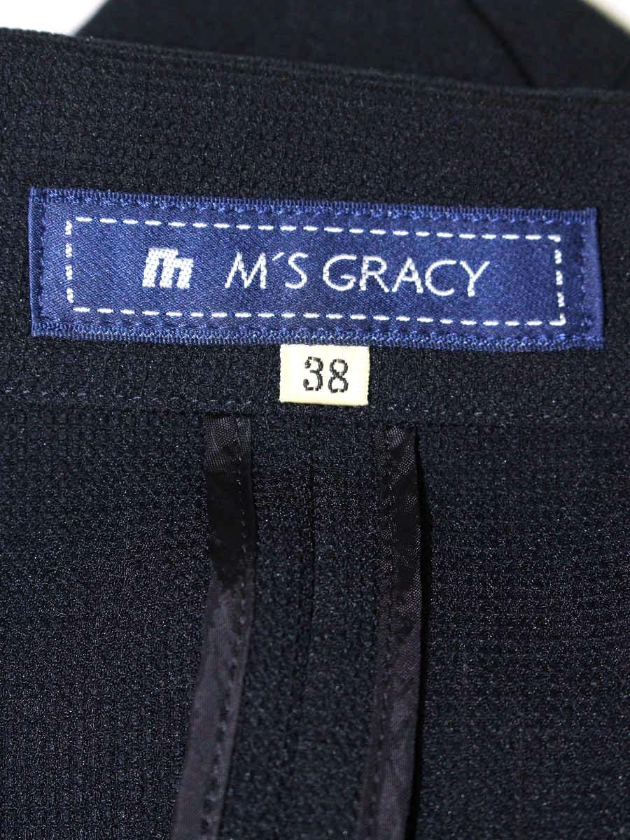 エムズグレイシー 624129 ジャケット 38 ネイビー テーラード ITZ0R3PTVPLW