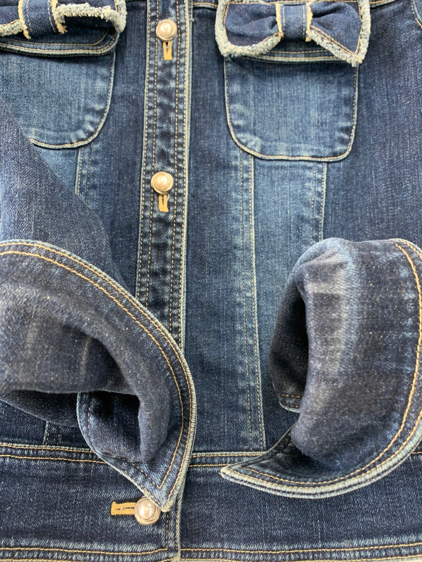 エムズグレイシー 914517 デニムジャケット 38 ネイビー パールボタン IT4OCWFAL5JI