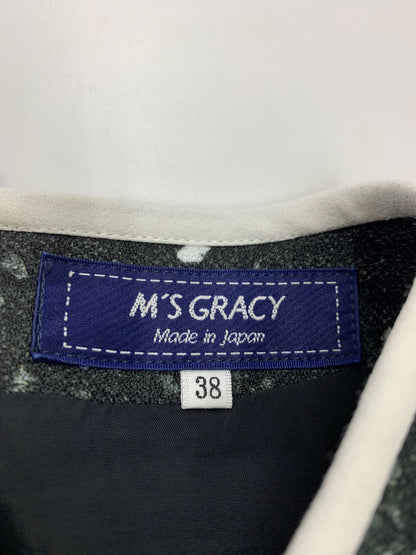 エムズグレイシー 110601 トップス 38 グリーン フラワーモチーフ ITCXZK587W54