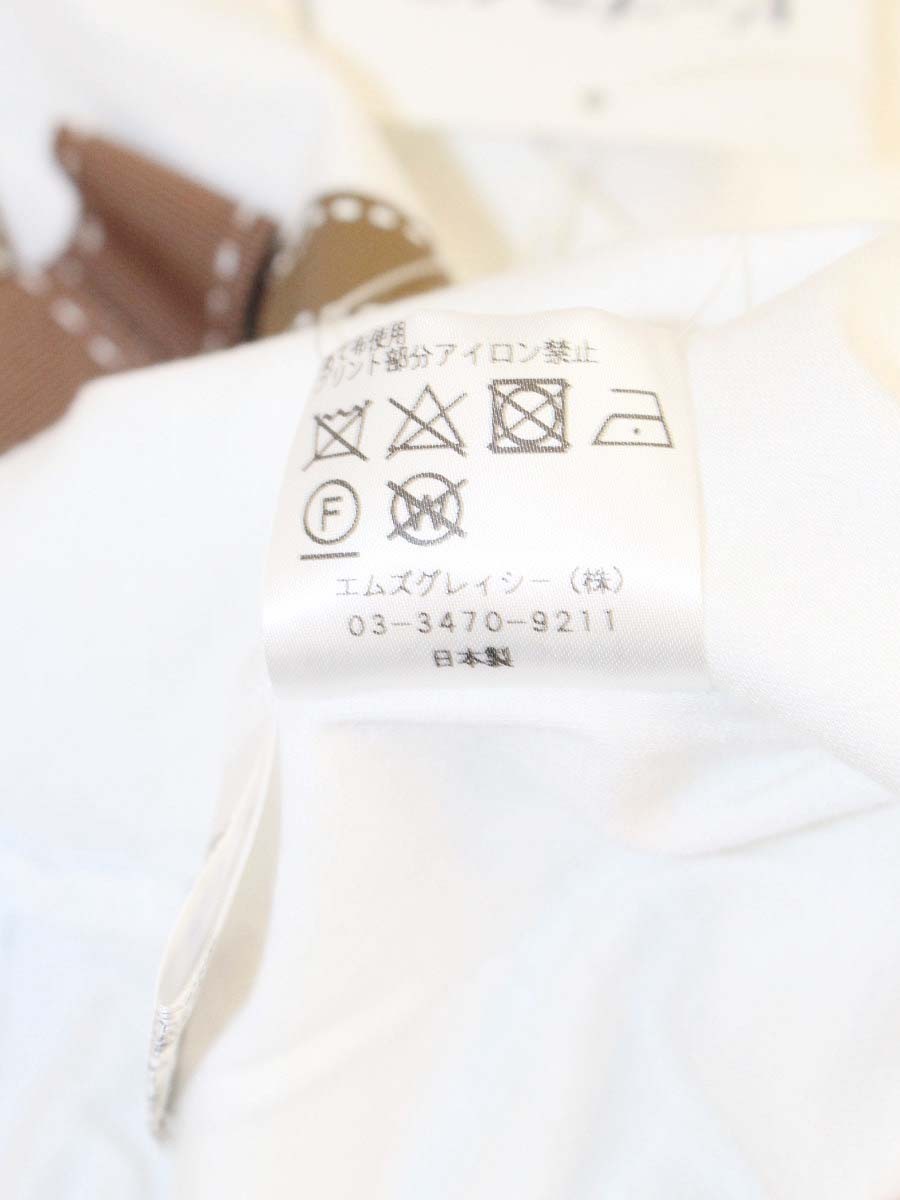 エムズグレイシー 915114 Tシャツ カットソー 38 ホワイト リボンモチーフ IT16IXC6U31Q