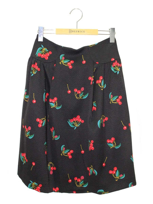 エムズグレイシー Cherry Skirt 817558 スカート 38 ブラック ITTERA9P30CO