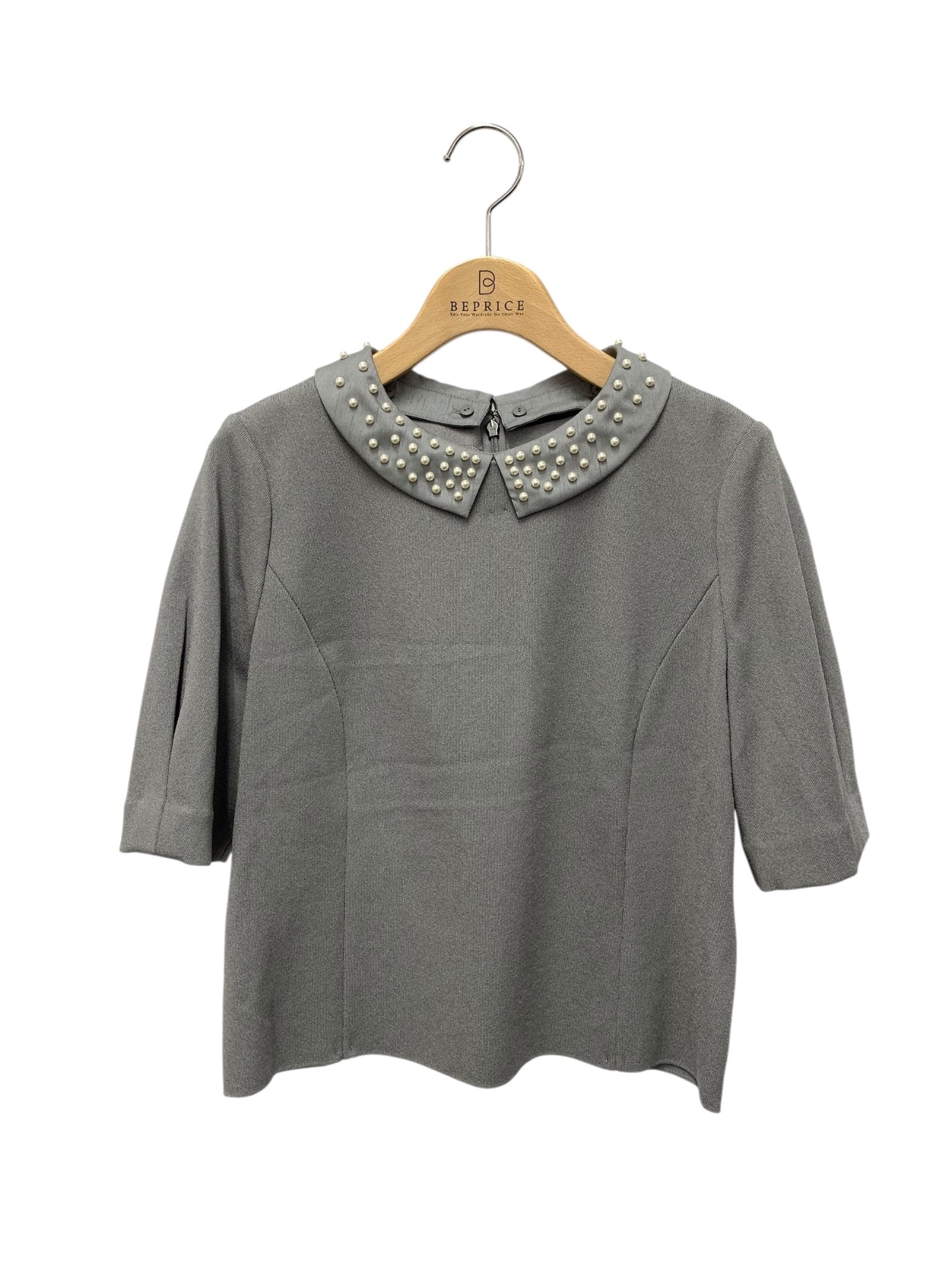 トゥービーシック W5N28-898-06 カットソー 42 グレー パール襟 ストレッチ ITGA4VT8GT94