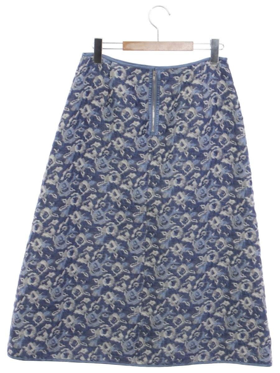 アマカ フラワージャガードスカート V5S14403 40 ブルー ITB0OQJ198EM