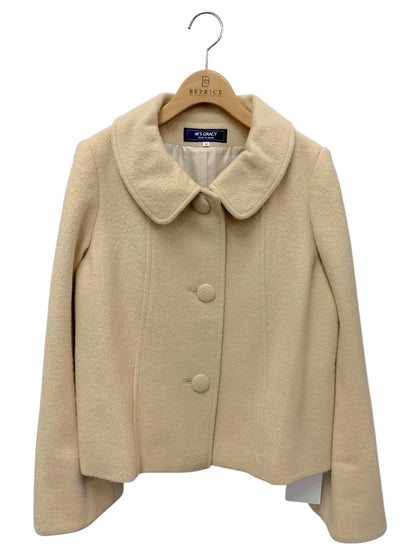 エムズグレイシー 219612 ショートコート 40 ベージュ アンゴラ混 ITH3OI6V1FLY