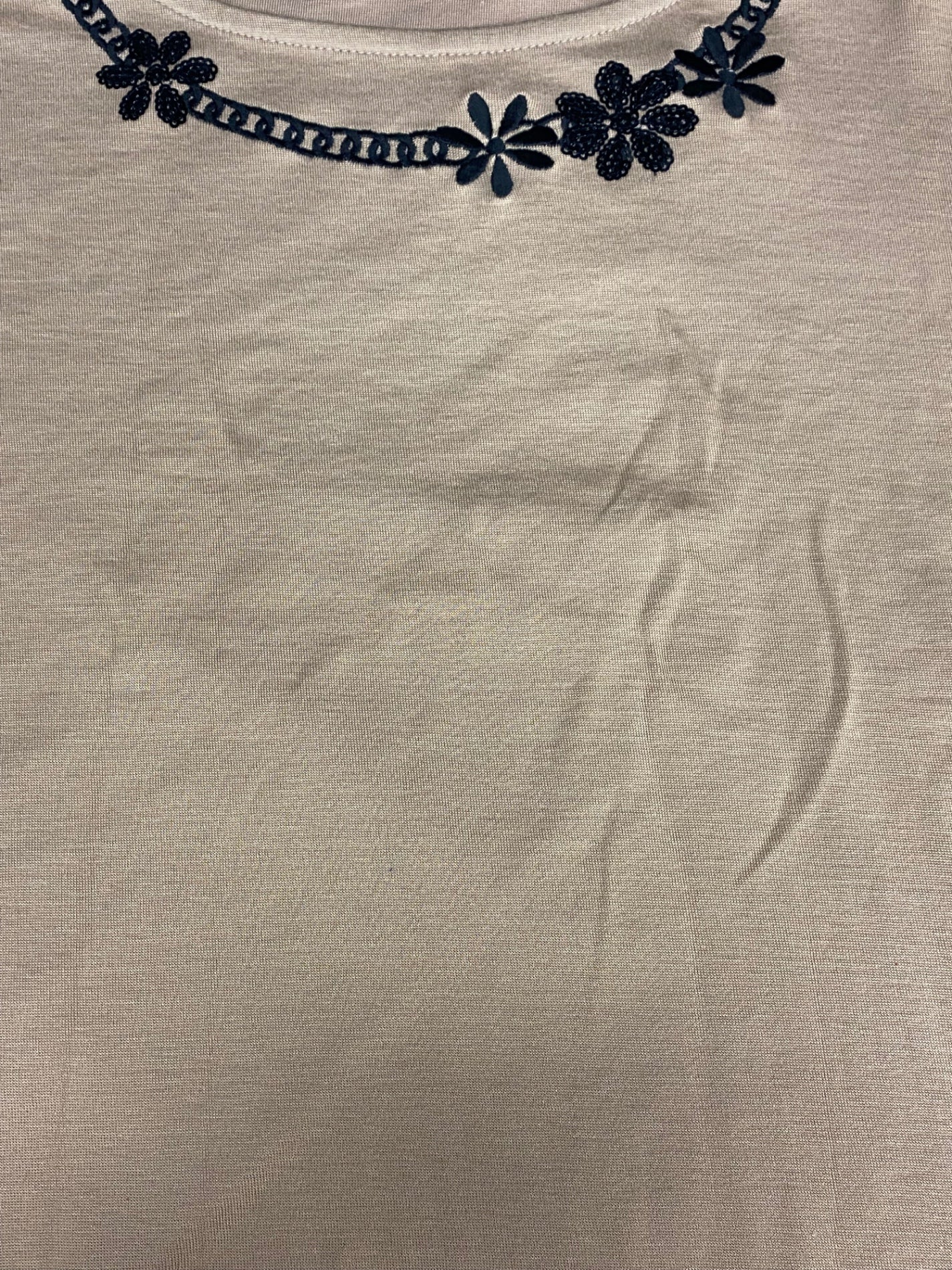 エムズグレイシー 225514 Tシャツ カットソー 40 ブラウン フラワーモチーフ スパンコール ITAET1MSPQDS 【SALE】