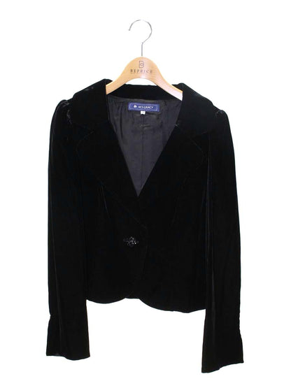 エムズグレイシー 624510 ジャケット 38 ブラック ベロア 1B IT2ZO63J4AKR