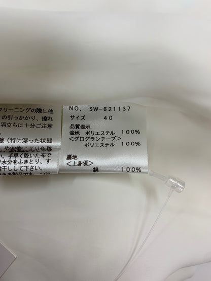 エムズグレイシー 621137 ワンピース 40 ホワイト フラワーモチーフ グログランリボン IT64GRHW1LDC