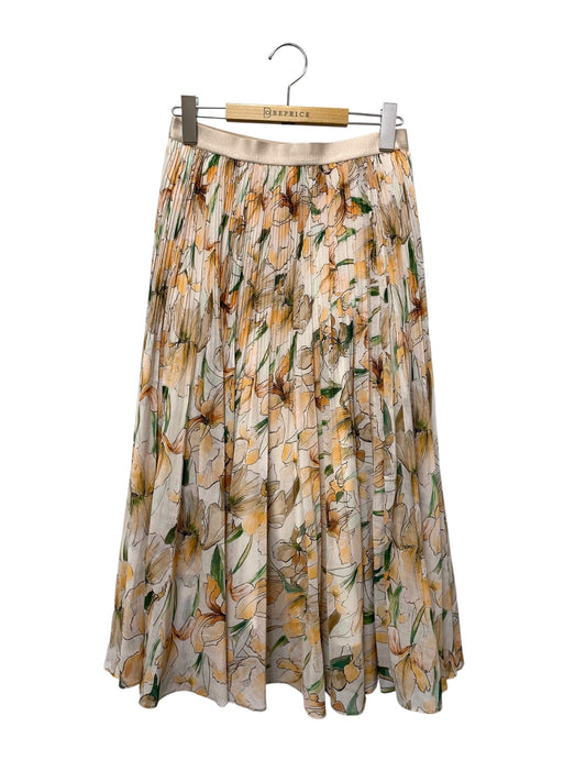 エポカ ウォーターカラーフラワープリント M5S23-529-14 スカート 40 オレンジ プリーツ ITSOI4WSJFOG