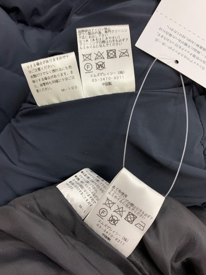 エムズグレイシー 729505 ダウンジャケット 38 ネイビー ペプラム Wカメリアジップ ウール ITTZKDVMC7VM