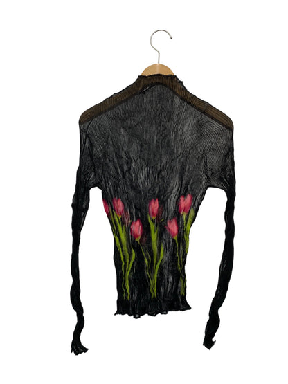 イッセイミヤケ IM12FJ959 プルオーバー 2 ブラック ボトルネック チューリップ シアー ITCDH19M8V4W