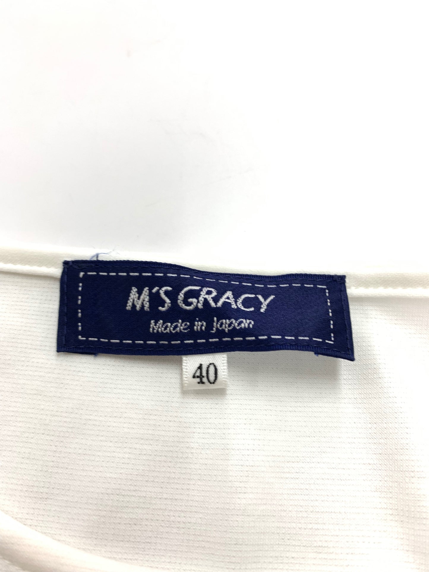 エムズグレイシー グログランリボン付きカットソー 515334 Tシャツ 40 ホワイト IT17N0QJL2O0