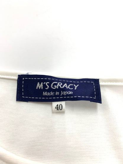 エムズグレイシー グログランリボン付きカットソー 515334 Tシャツ 40 ホワイト IT17N0QJL2O0