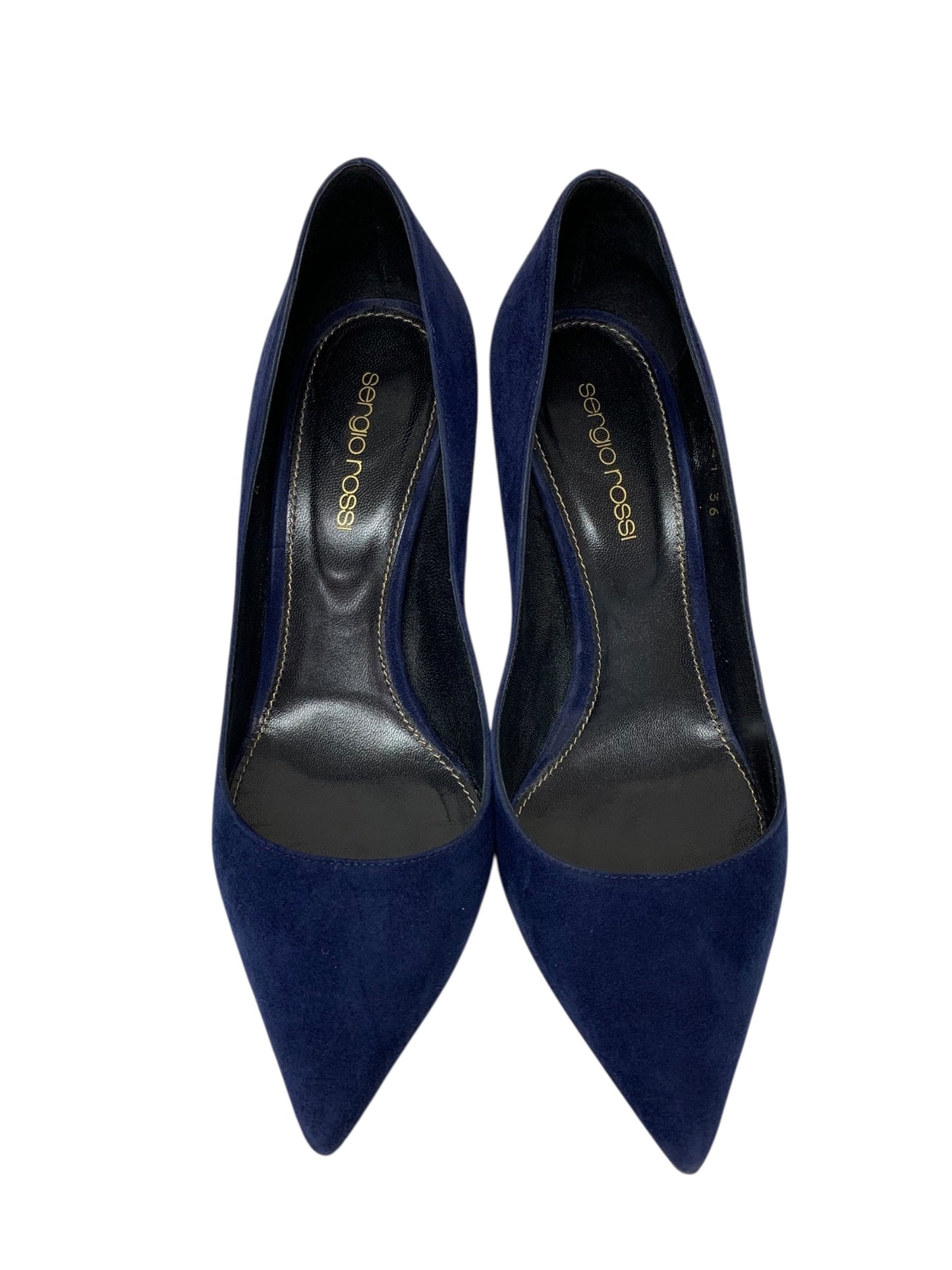 セルジオロッシ  3841 パンプス 36 ネイビー スエード ポインテッドトゥ IT0MMRXKOUBQ