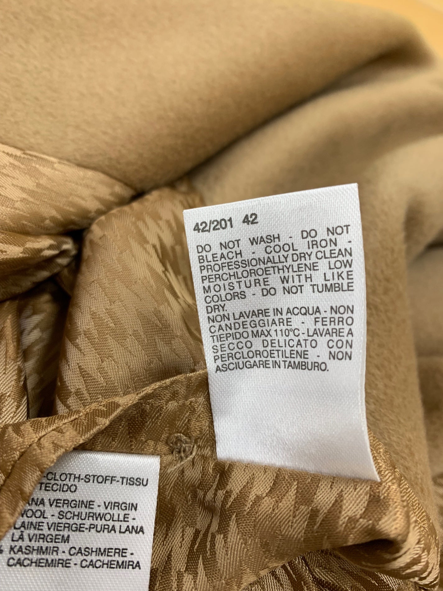 マックスマーラ コート 42 キャメル カシミヤ混 白タグ 50周年限定