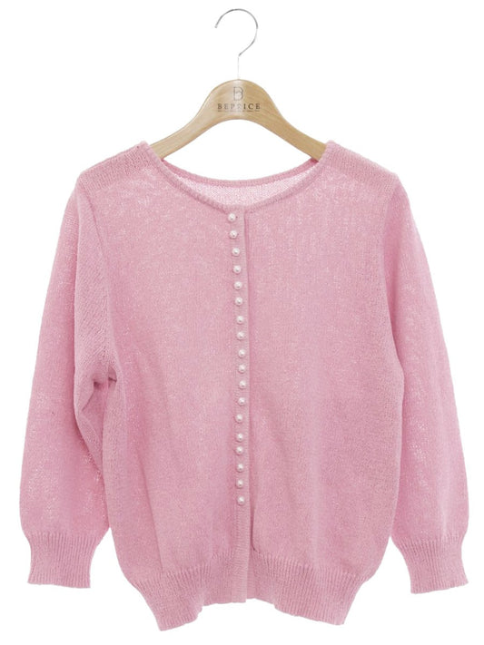 エムズグレイシー 018317 カーディガン 40 ピンク パール 7分丈 IT1AU2Y92G5K