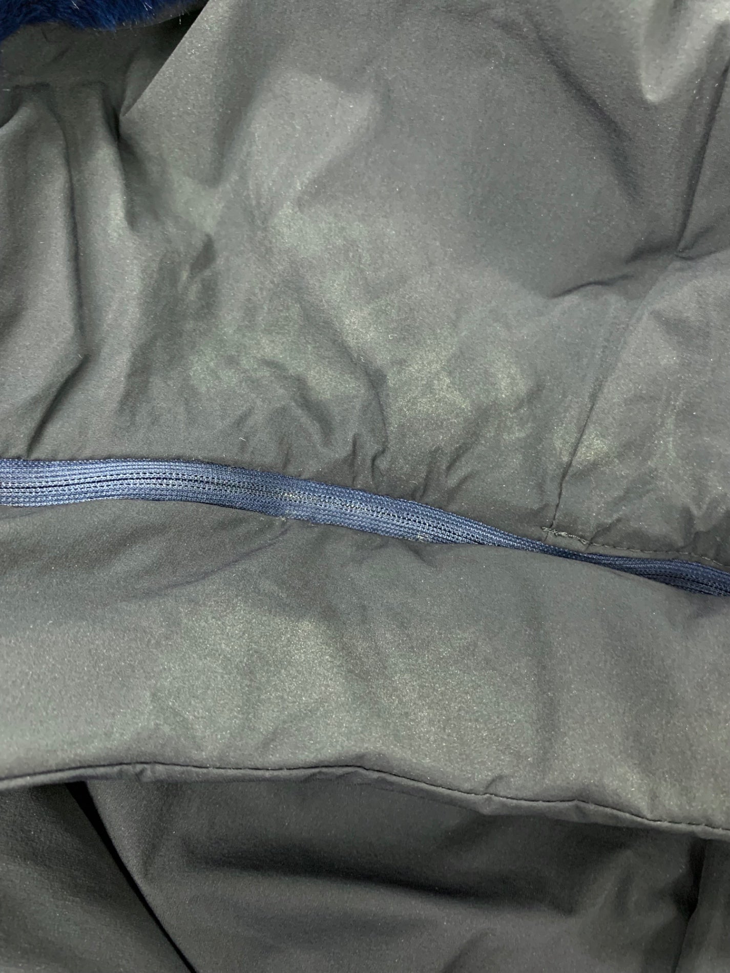 エムズグレイシー フェイクファー付きロングダウンコート 319605 38 ネイビー カメリアジップ IT97AZHWLHTE