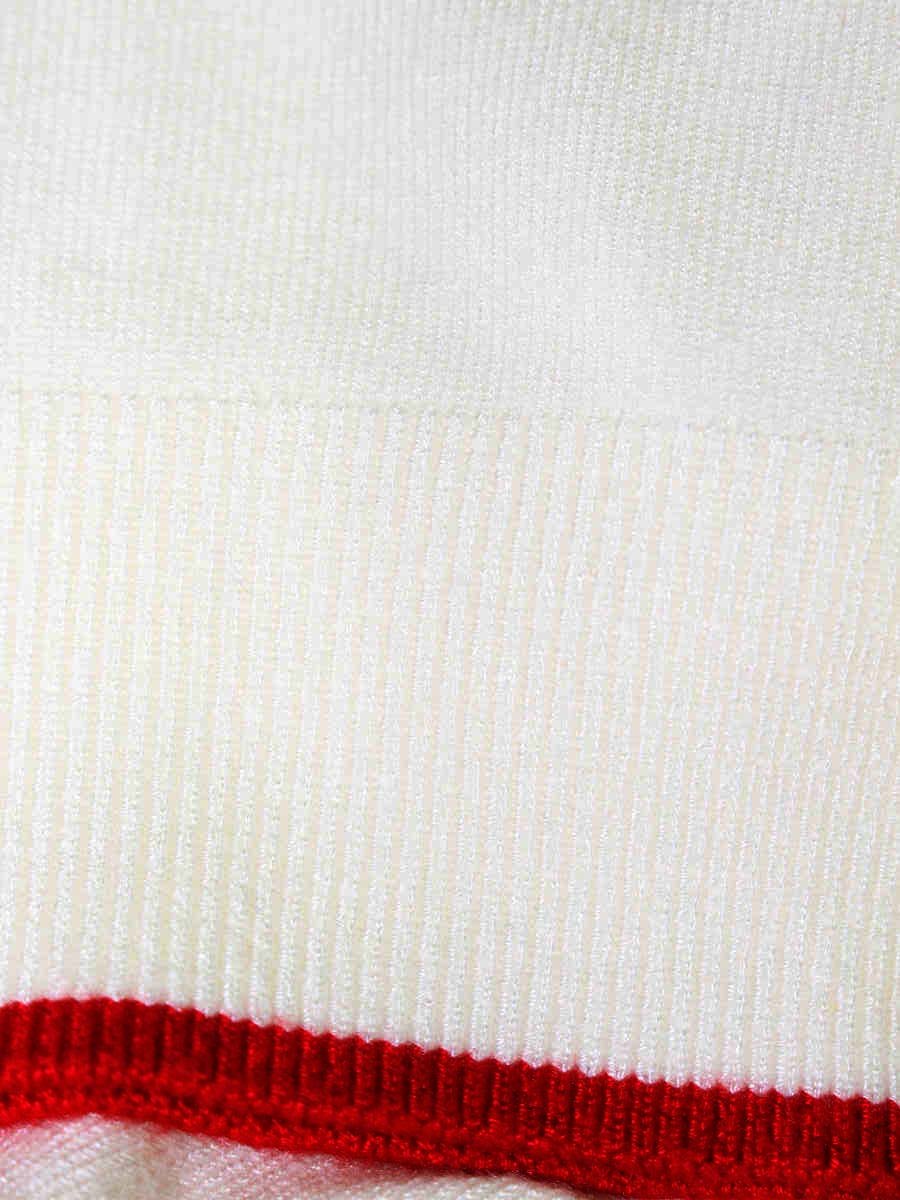 スーパービューティー トップス 42 ホワイト ニット半袖 チェリーフラワー刺繍 リボン ITCUT3UGPS6S 【SALE】