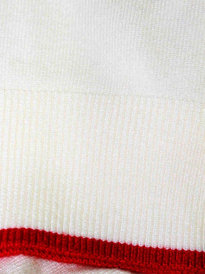 スーパービューティー トップス 42 ホワイト ニット半袖 チェリーフラワー刺繍 リボン ITCUT3UGPS6S 【SALE】