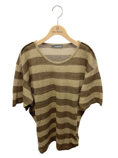 イッセイミヤケメン 半袖ニット ベージュ リネン混 筆タグ ヴィンテージ ITERJWJETF0U