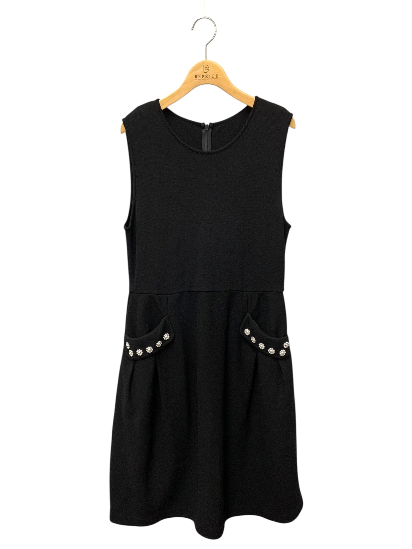 フォクシーブティック 36968 ワンピース 42 ブラック Dress パール装飾 ニット ITVMWTWX2IUO