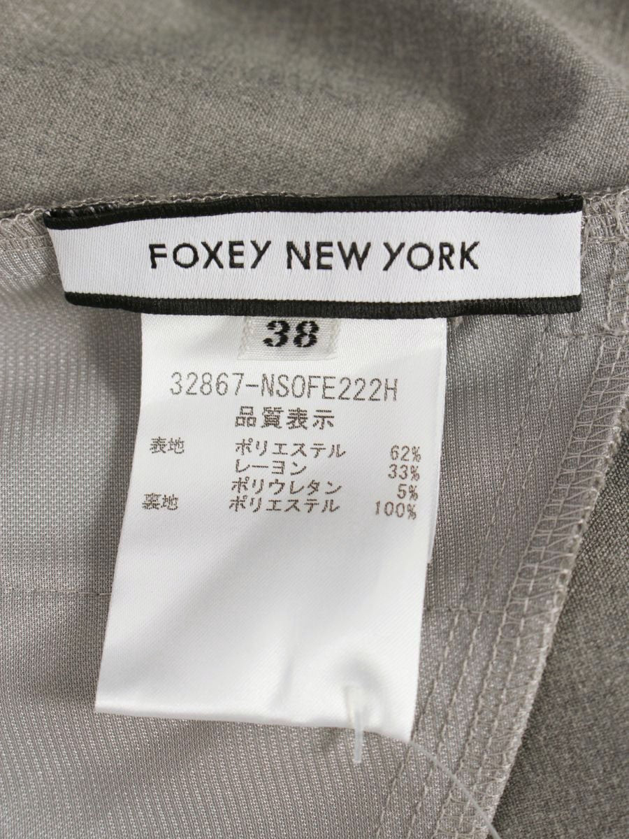 フォクシーニューヨーク ワンピース タキシードラップ 32867 ワンピース 38 グレー ITYMRBBHRR4S