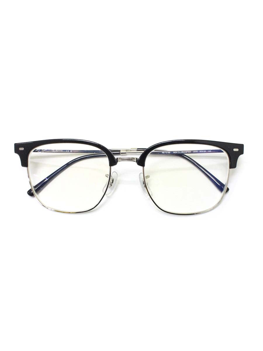 レイバン New CLUBMASTER RB7216F メガネ ブラック コンビフレーム ハーフリム ボストン ITO3XYJA7U4G