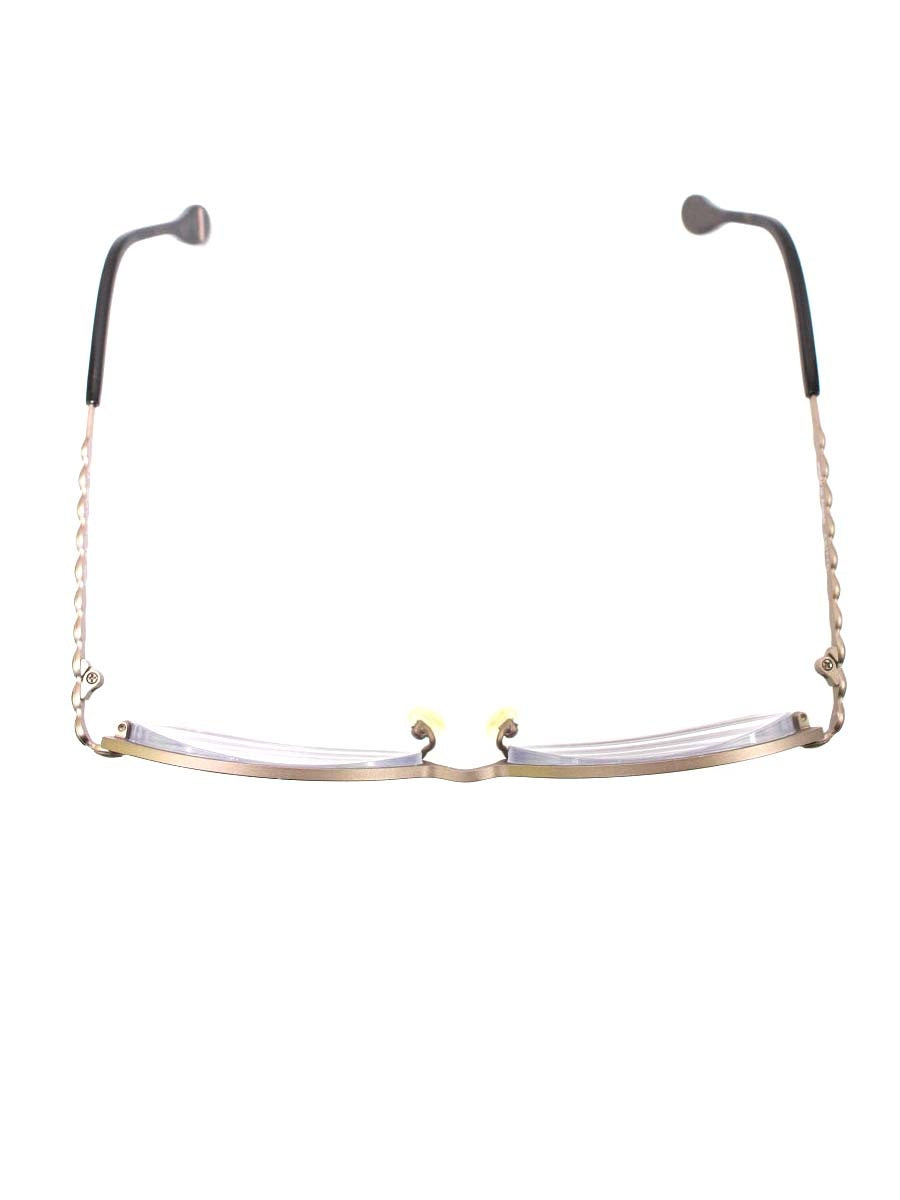 アキット mel2 メガネ ブラウン/マスタード メタルフレーム フルリム オーバル col.KMB ITU8XC0P5D54