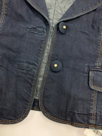 エムズグレイシー 224542 デニムジャケット 38 ネイビー レッキスファー衿 ライナー付き ITYKIP31D5T7