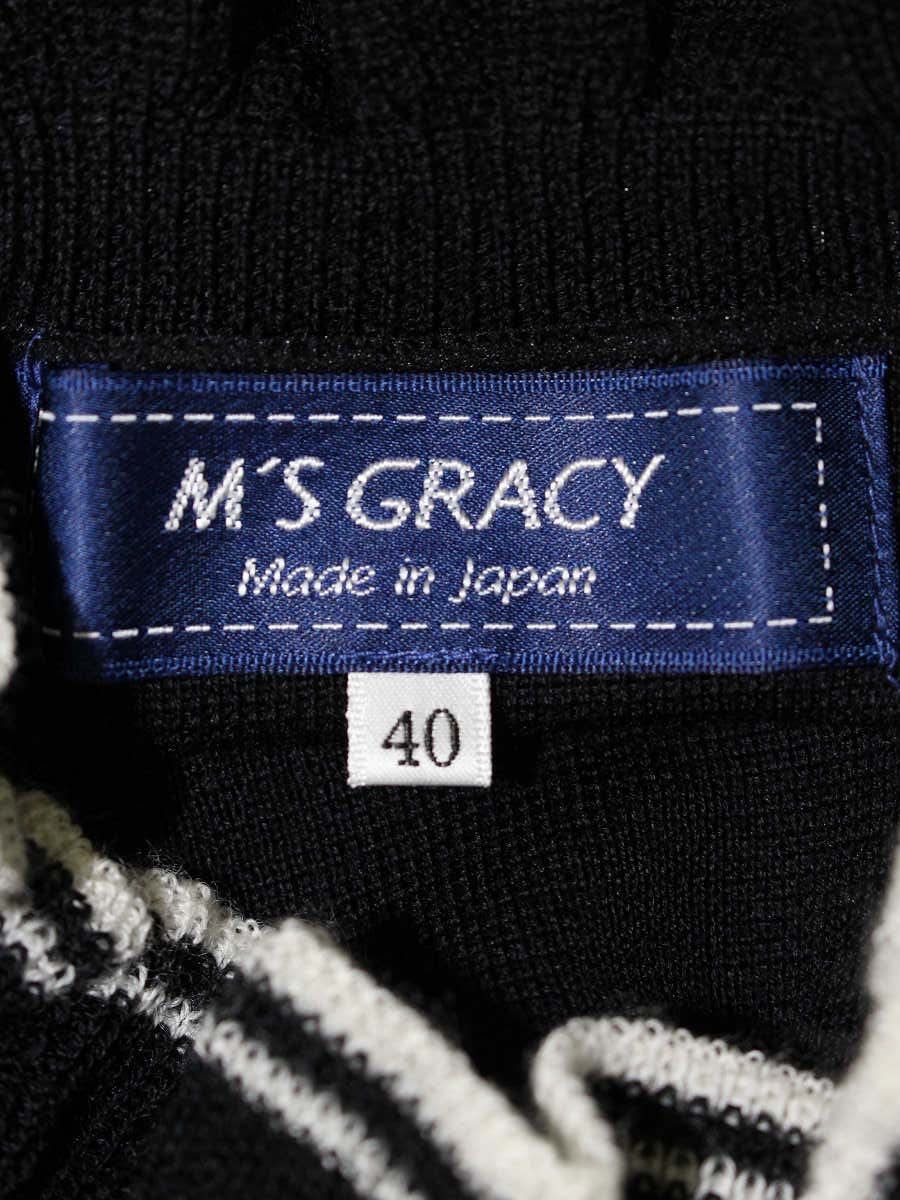 エムズグレイシー 配色フリルニット 218526 40 ブラック ITI4QMNJHCMW