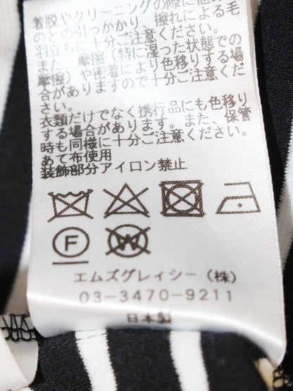 エムズグレイシー 915334 Tシャツ カットソー 38 ブラック ボーダー ハートモチーフ スパンコール IT55D02DAPPA