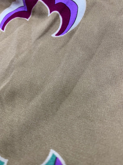 レオナールパリ ワンピース 38 グレー/ベージュ シルク フラワープリント MADE IN ITALY ITCRYWWIKQNW