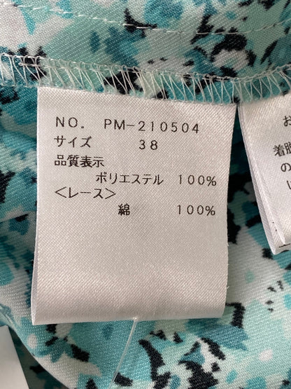 エムズグレイシー 210504 カットソー 38 グリーン フラワーモチーフ ギャザー ITP1W9K6589A