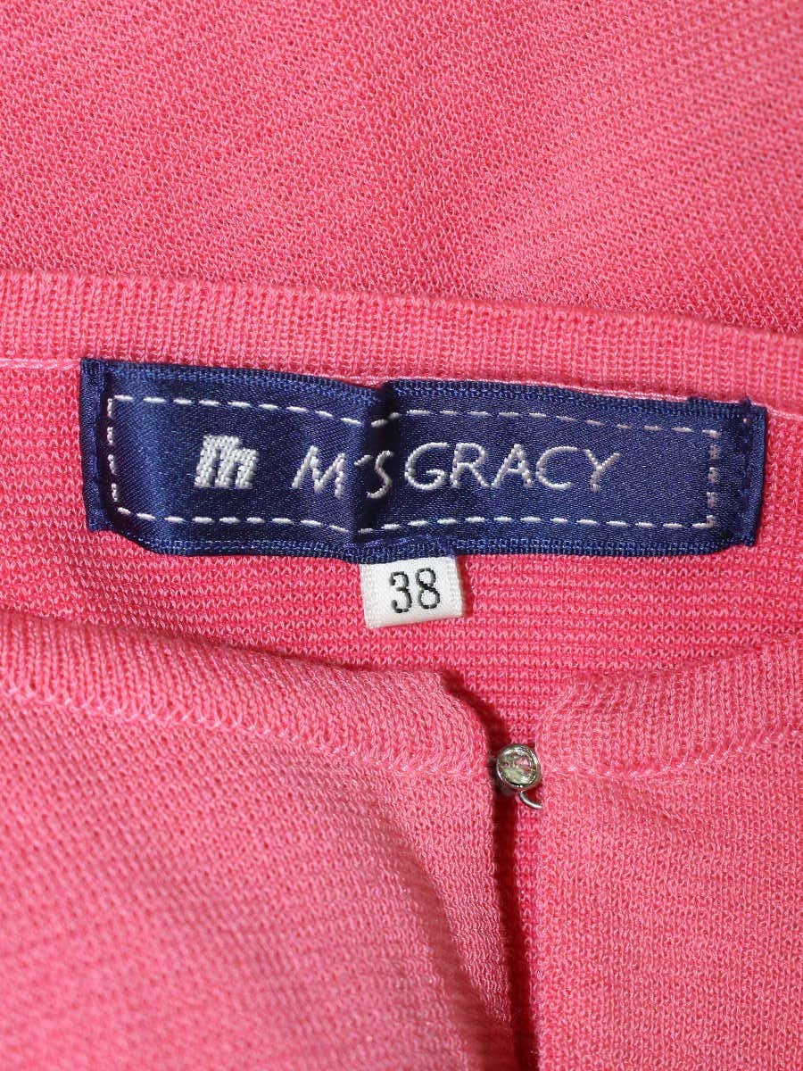 エムズグレイシー 628505 カーディガン 38 ピンク リボン IT9QRJA1M6GR