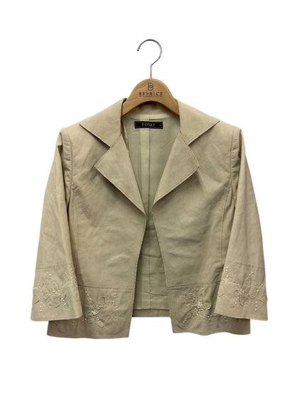 フォクシーブティック 25498 ジャケット 38 ベージュ フェイクレザー IT3N69SEE0XE